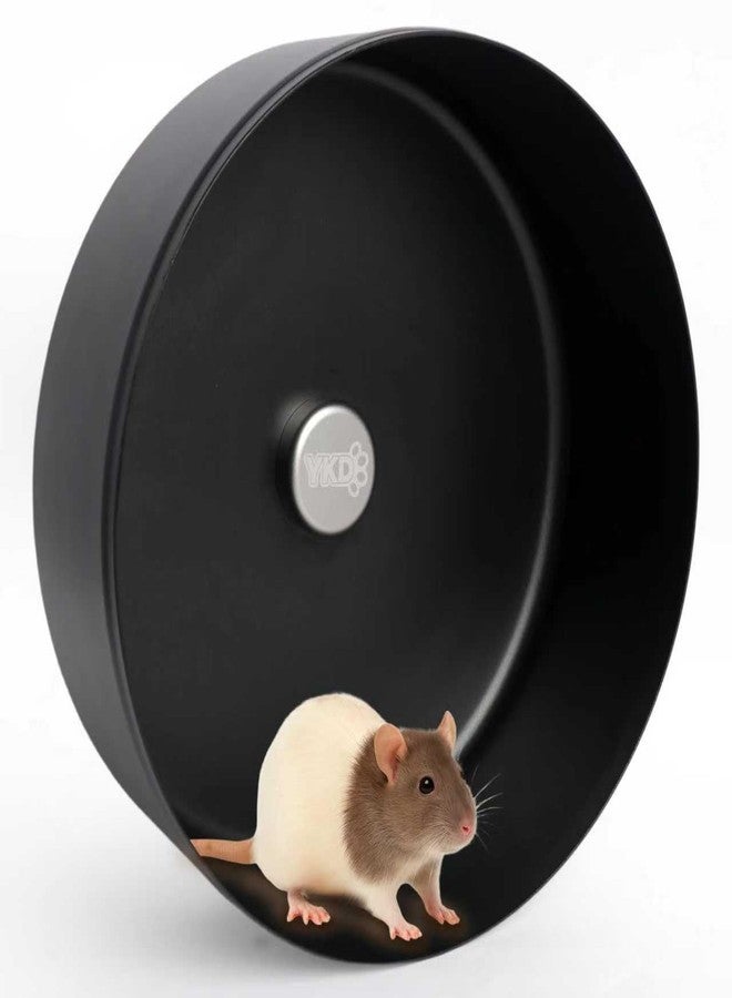 YKD 11.8" Silent Fancy Rat Exercise Wheel, Aluminum Alloy Noiseless Hamsters Running Wheel for Fancy Rat, Syrian Hamsters, Hedgehogs and Small Pets (Bracket-Black) - Image 1